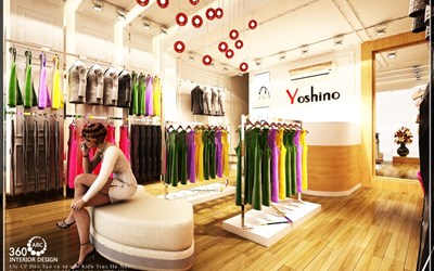 Thiết kế, thi công nội thất shop thời trang Yoshino Giảng Võ